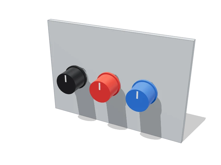 Potentiometer ×3 (M) von außen